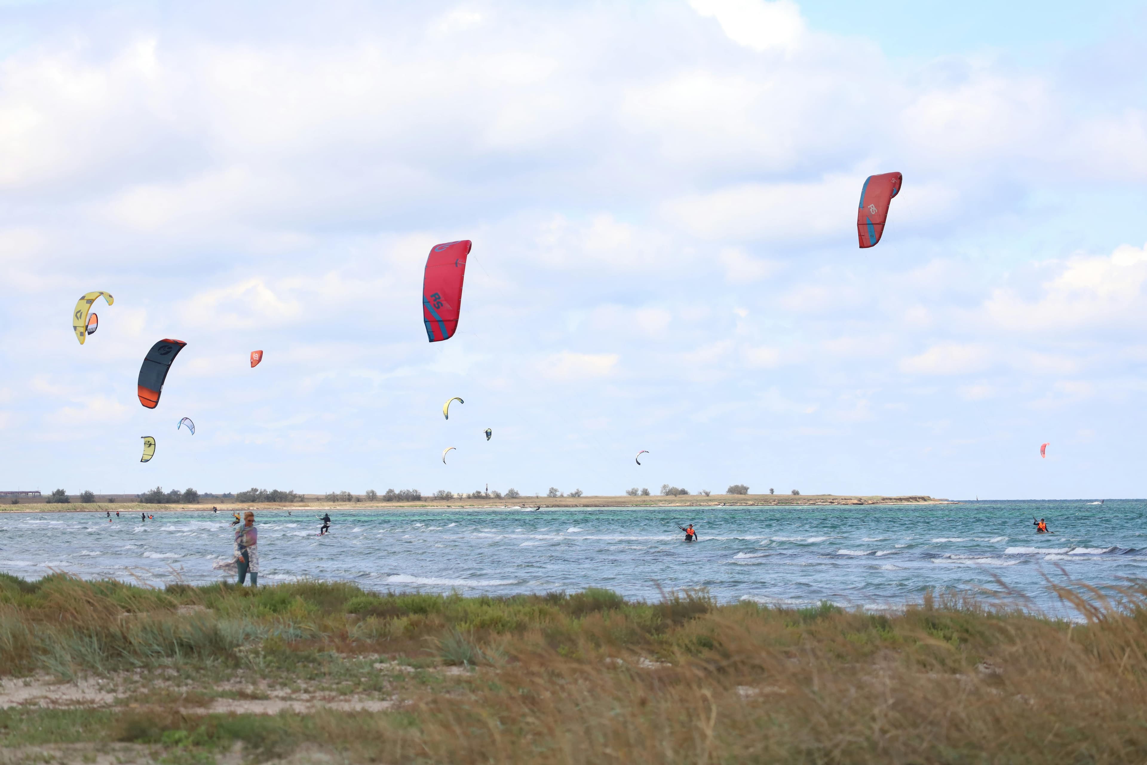 Kitesurfing at Lo Stagnone lagoon, Sicily